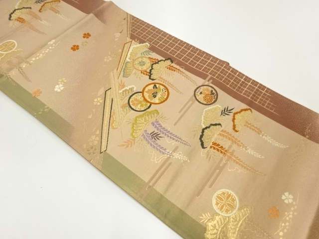JAPANESE FUKURO OBI / WOVEN FOLDING FAN PATTERN